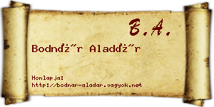 Bodnár Aladár névjegykártya