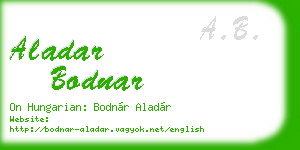 aladar bodnar business card